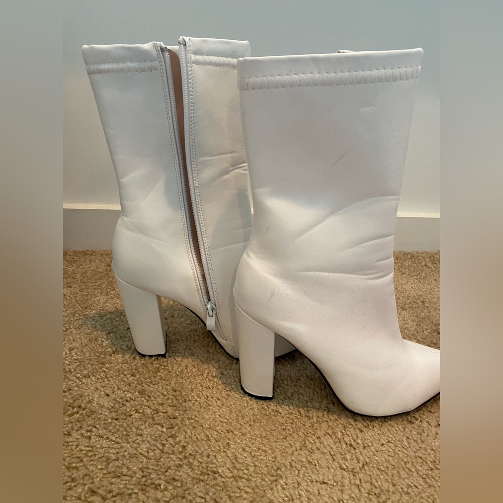 White Heeled Boots - Picture 3 of 4